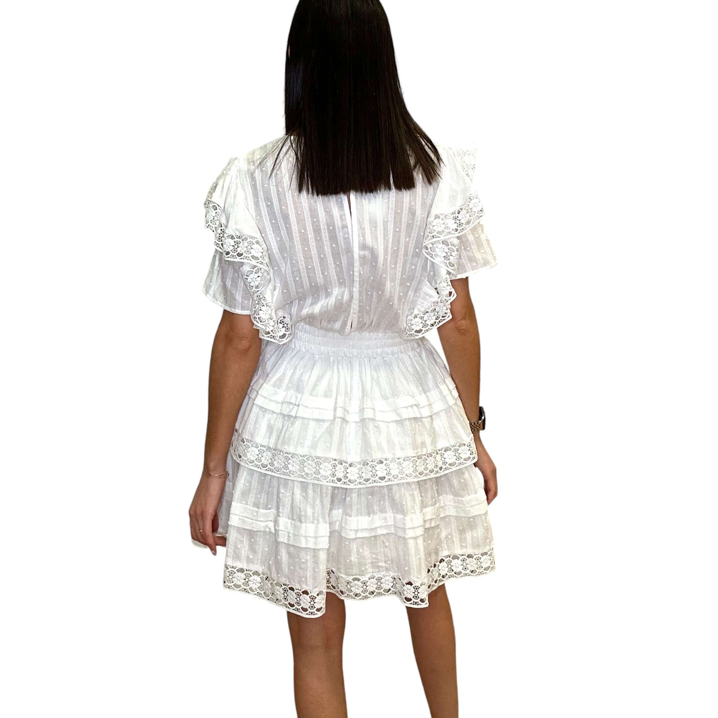 Lace Trim Tiered Mini Dress – Alicia DiMichele Boutique