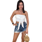 Sun Drift Tie-Front Crop Top – Alicia DiMichele Boutique
