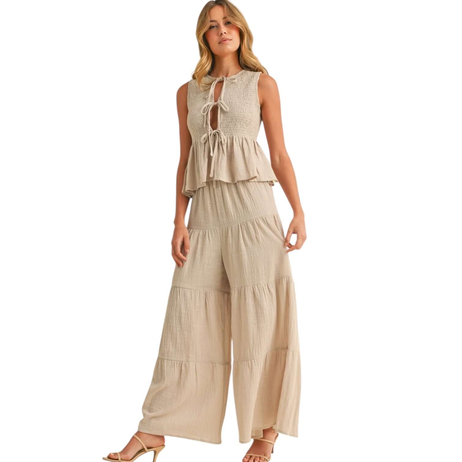 Sandswept Gauze Peplum Pant Set – Alicia DiMichele Boutique