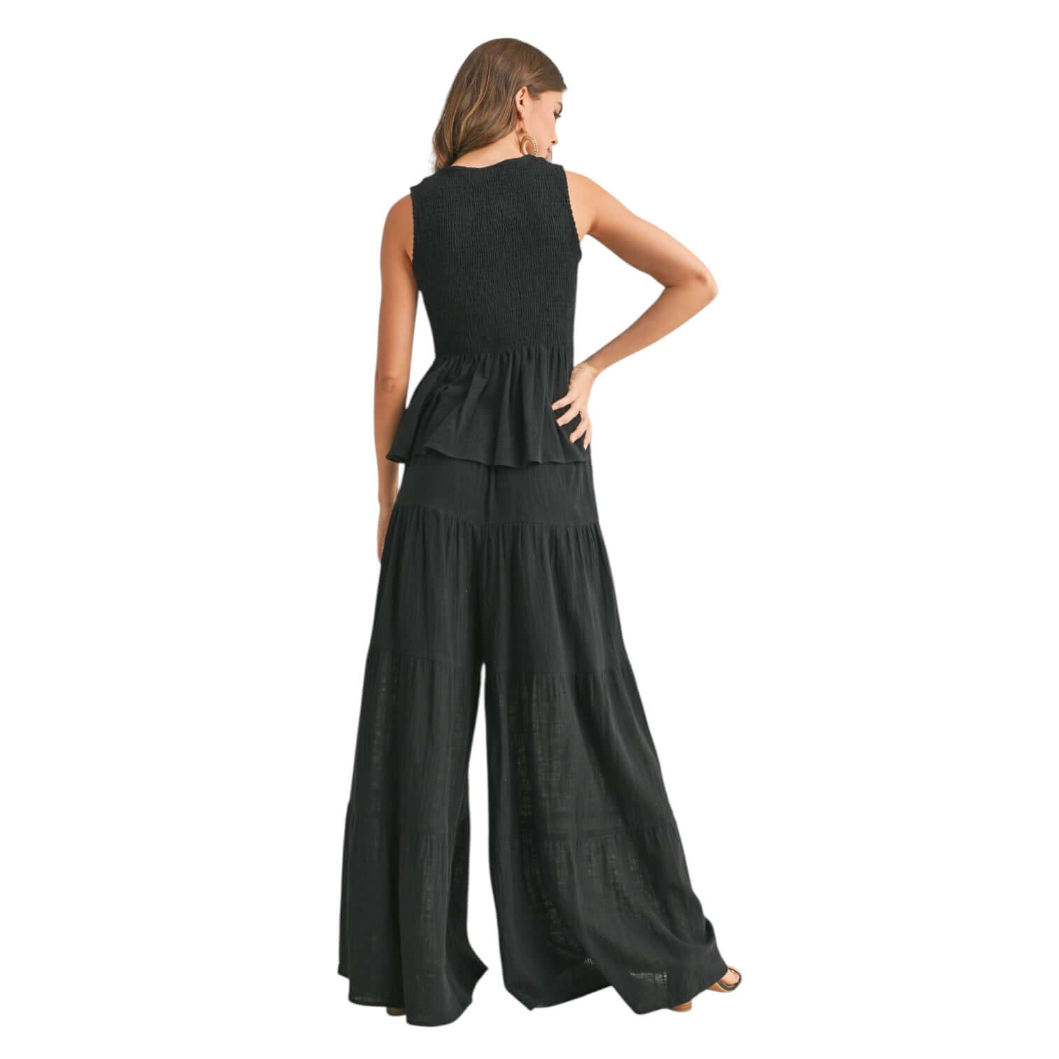 Noir Muse Gauze Peplum Pant Set – Alicia DiMichele Boutique