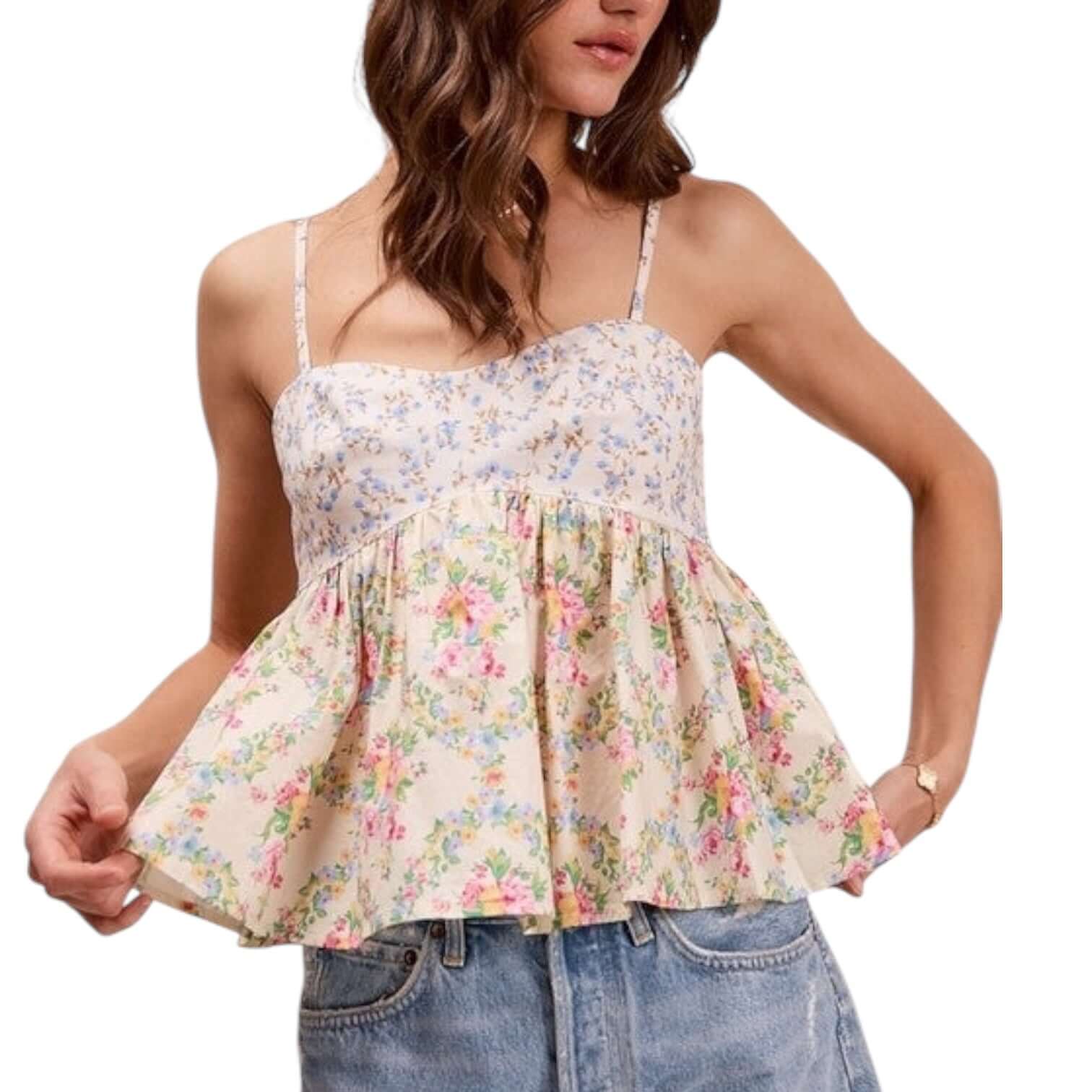 Peach Petals Peplum Top – Alicia DiMichele Boutique