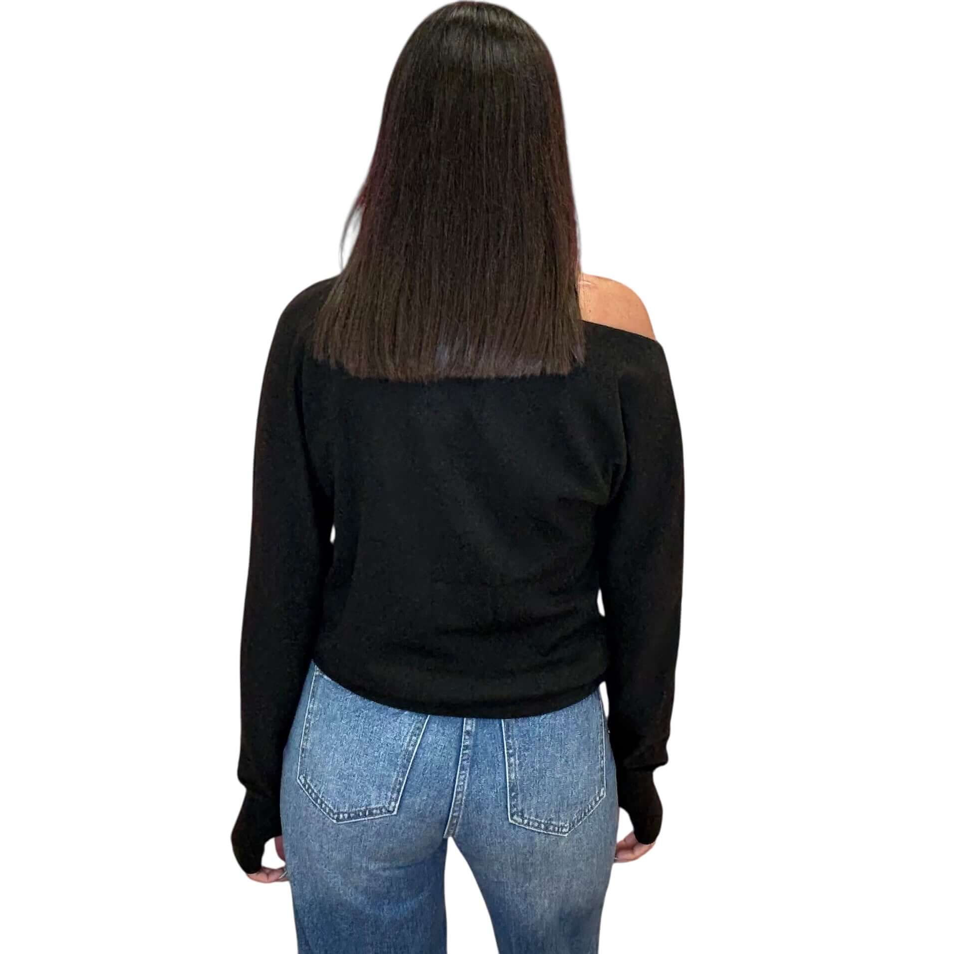 Drop Sleeve Boat Neck Top - Black – Alicia DiMichele Boutique