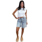 Shirred Mock Neck Tank - White – Alicia DiMichele Boutique