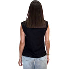 Shirred Mock Neck Tank - Black – Alicia DiMichele Boutique