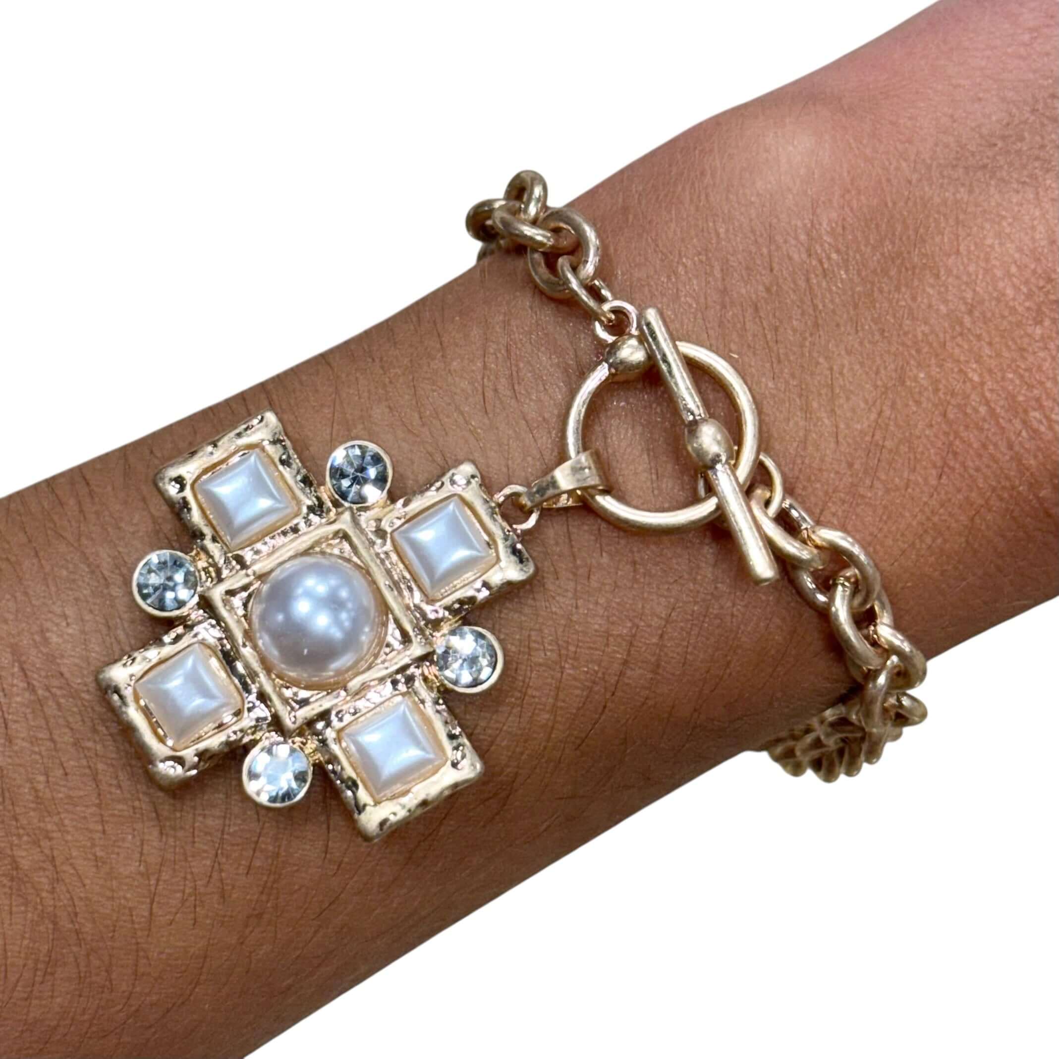 Divine Gleam Cross Toggle Bracelet – Alicia DiMichele Boutique