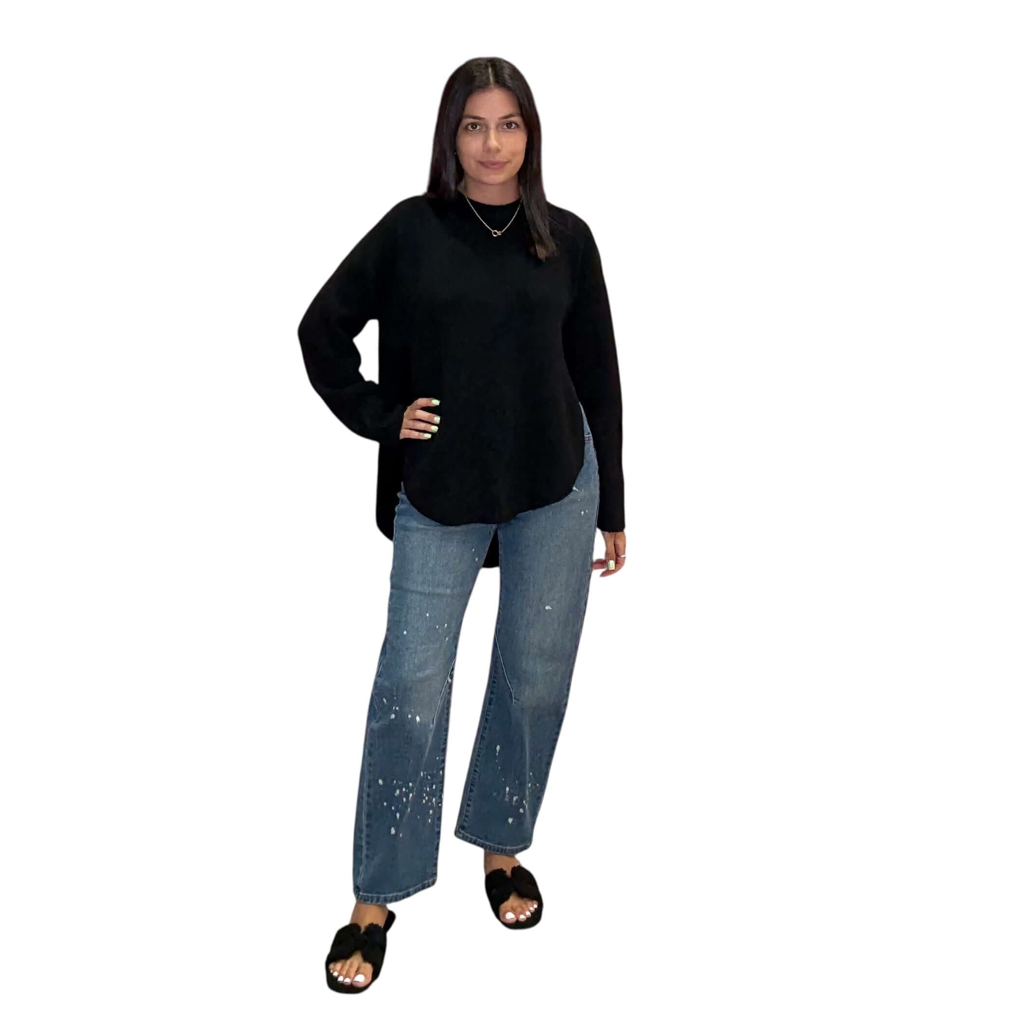 Black Chill Split Knit Sweater – Alicia DiMichele Boutique