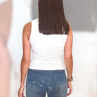 Square It Up Jersey Tank – White – Alicia DiMichele Boutique