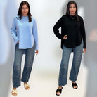 Baby Blue Chill Split Knit Sweater – Alicia DiMichele Boutique