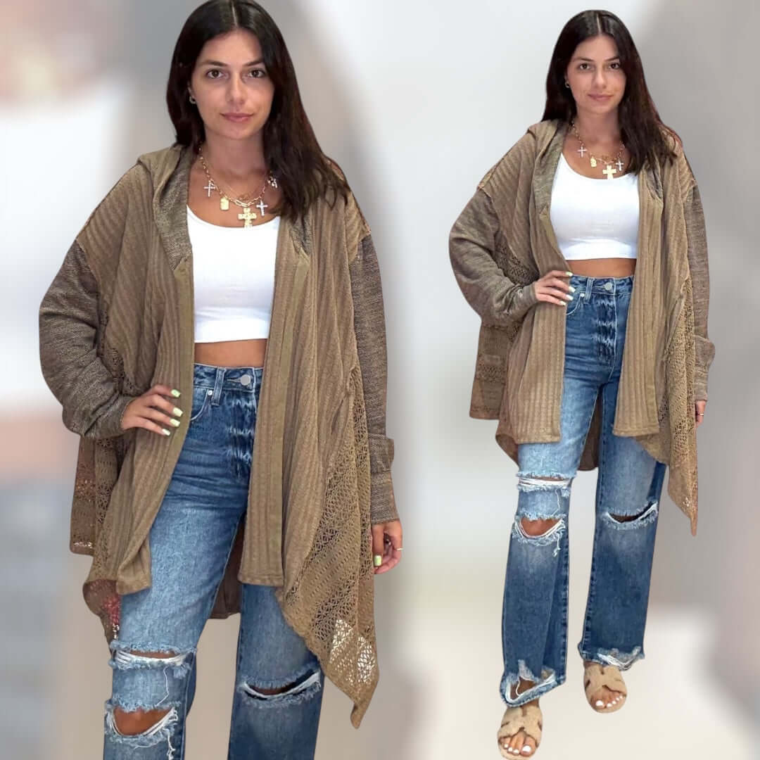 Coffee House Lace Hoodie Cardigan – Alicia DiMichele Boutique
