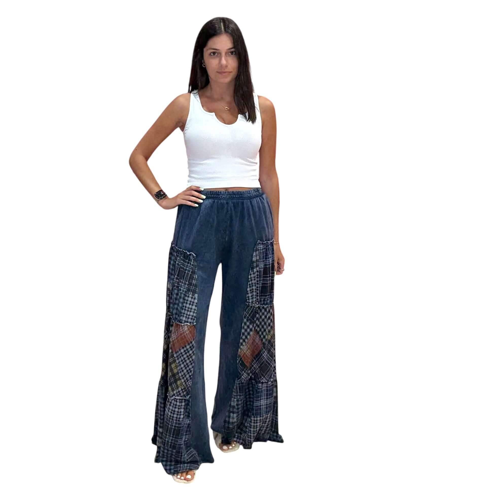 Navy Plaid Parade Flare Pants – Alicia DiMichele Boutique