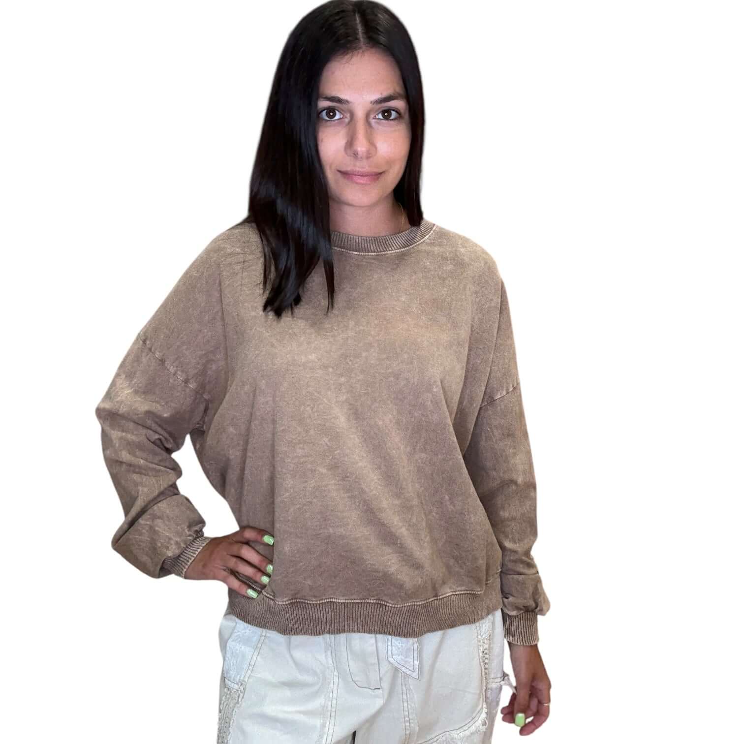 Mocha Open Back Terry Top – Alicia DiMichele Boutique