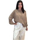 Mocha Open Back Terry Top – Alicia DiMichele Boutique