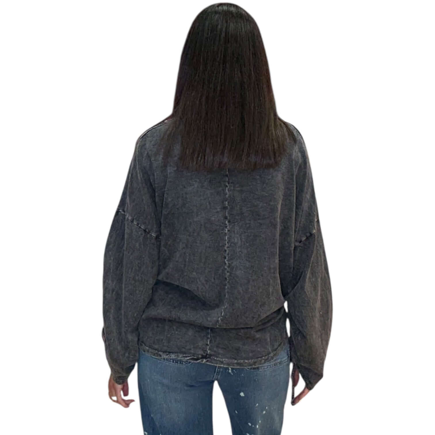 Midnight Mineral Washed Pullover – Alicia DiMichele Boutique