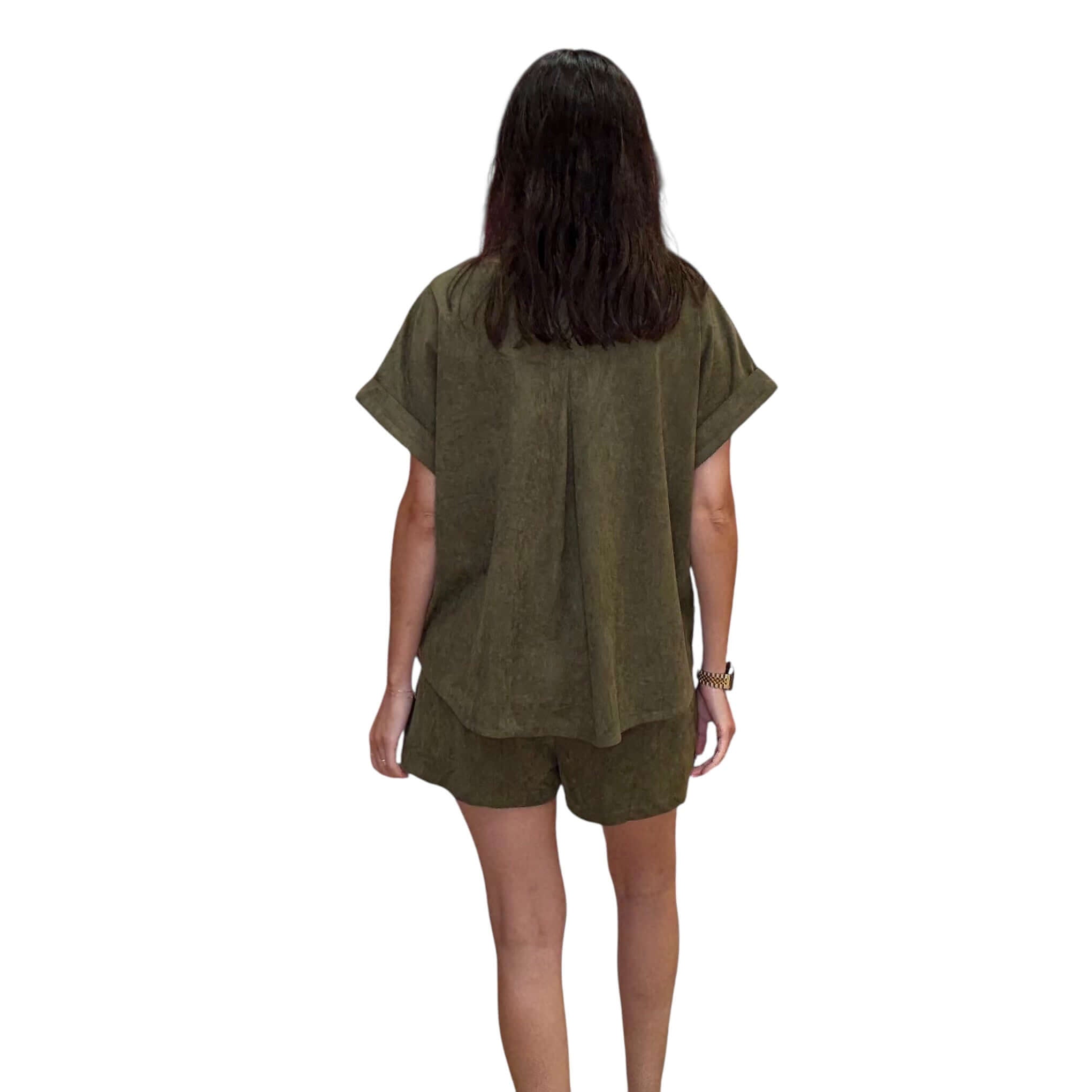 Luxe Suede Shorts Set - Olive – Alicia DiMichele Boutique