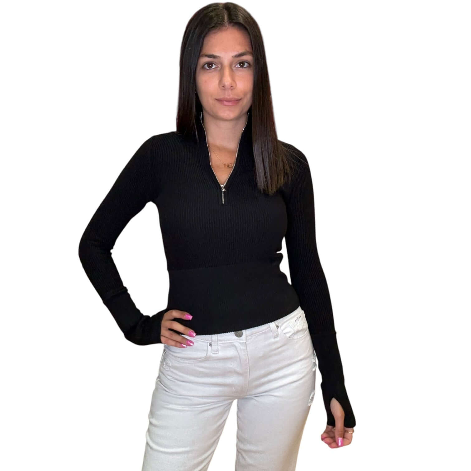 Black Half-Zip Top – Alicia DiMichele Boutique