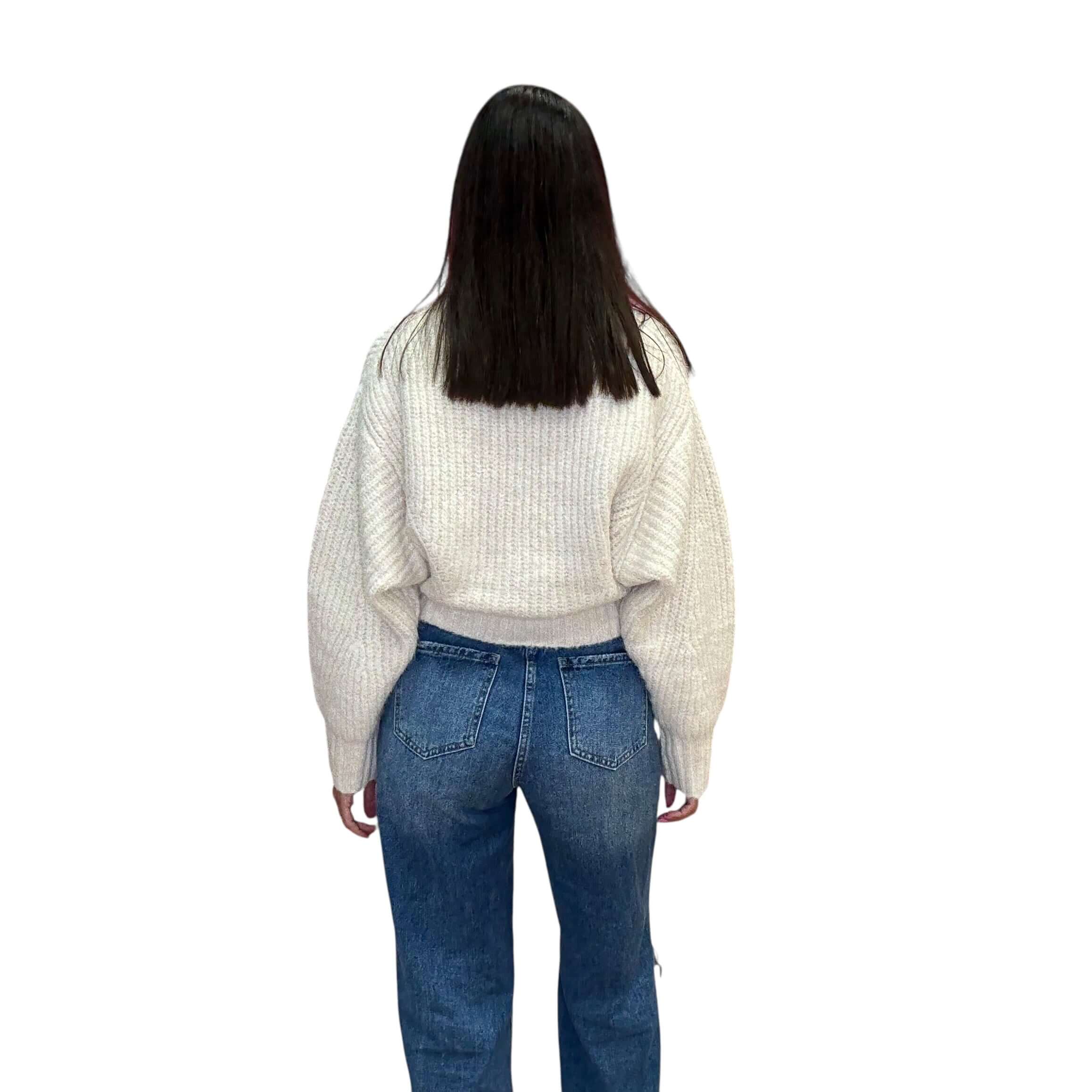 Cream Slouchy Knit Sweater – Alicia DiMichele Boutique