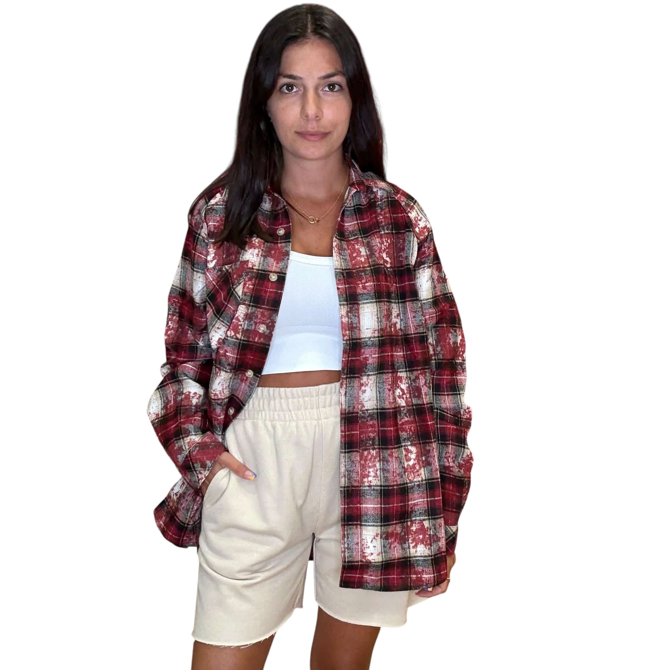 Red Plaid Flannel Shirt – Alicia DiMichele Boutique