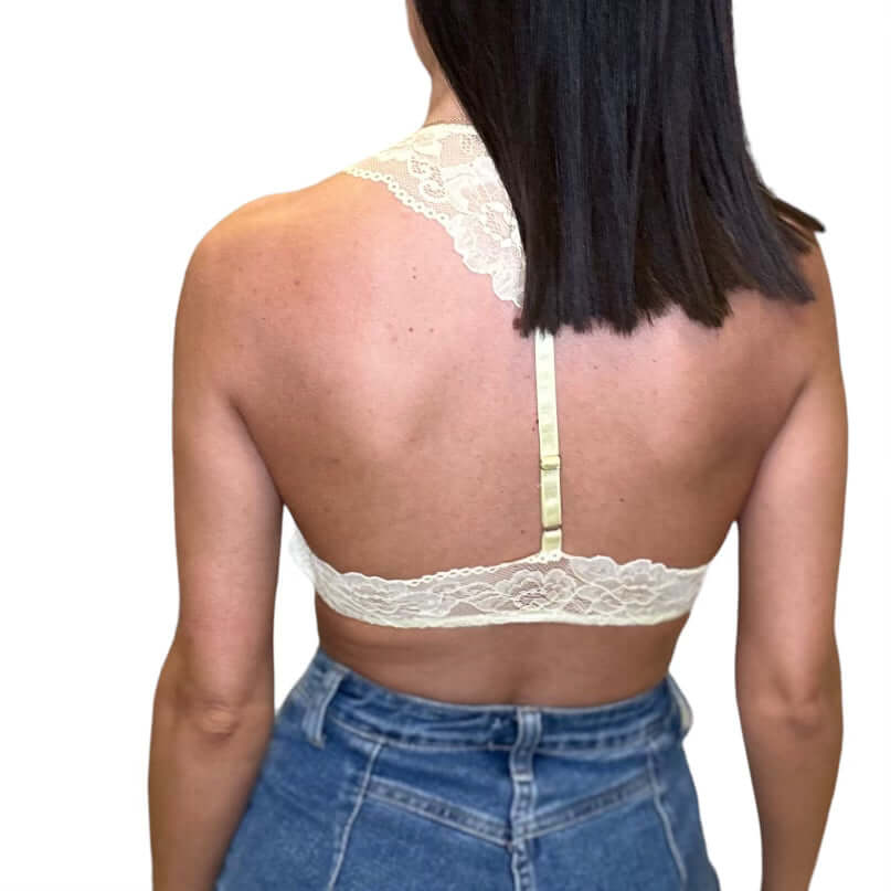 Lace Halter Bralette - Yellow – Alicia DiMichele Boutique