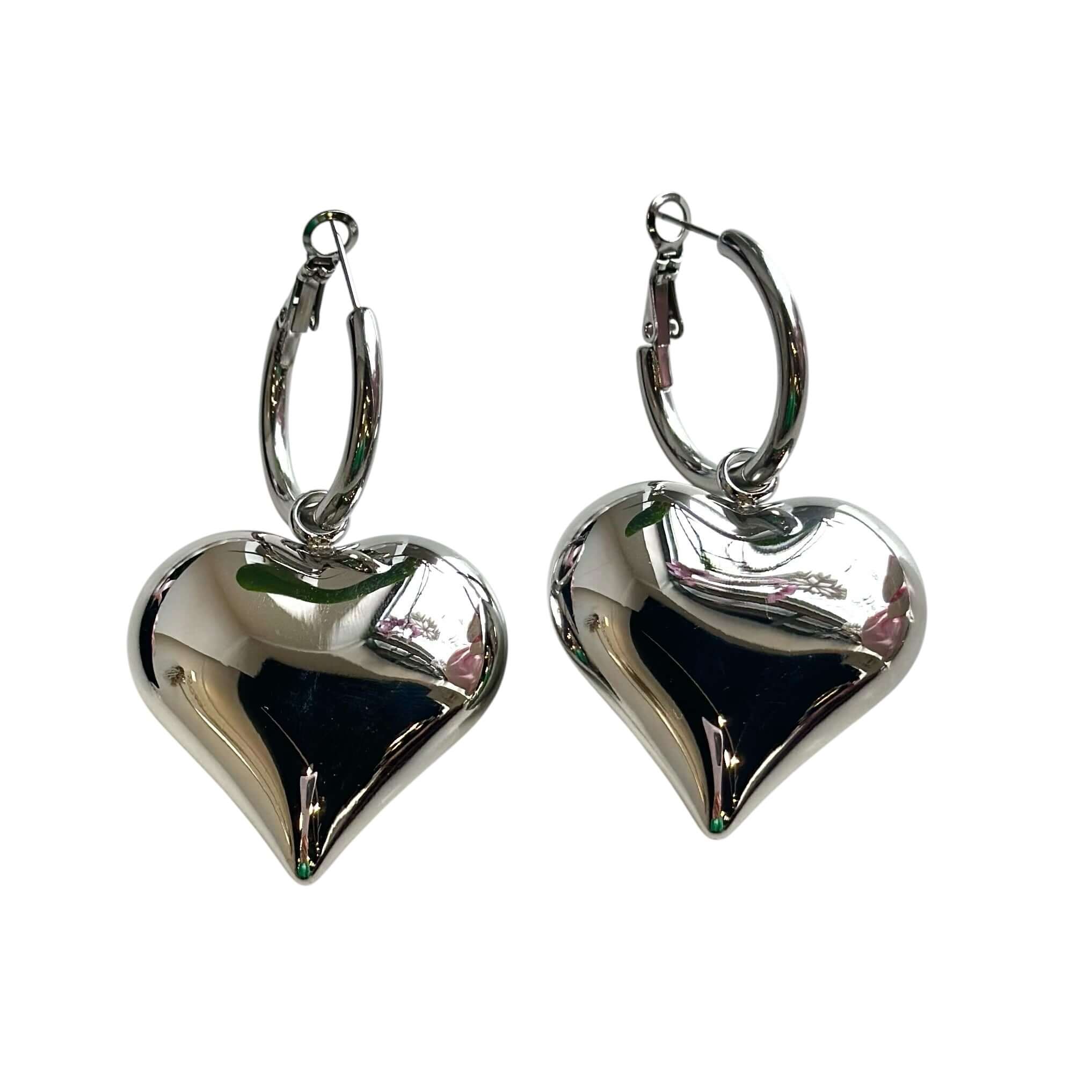 Bubble Heart Earrings - Silver – Alicia DiMichele Boutique