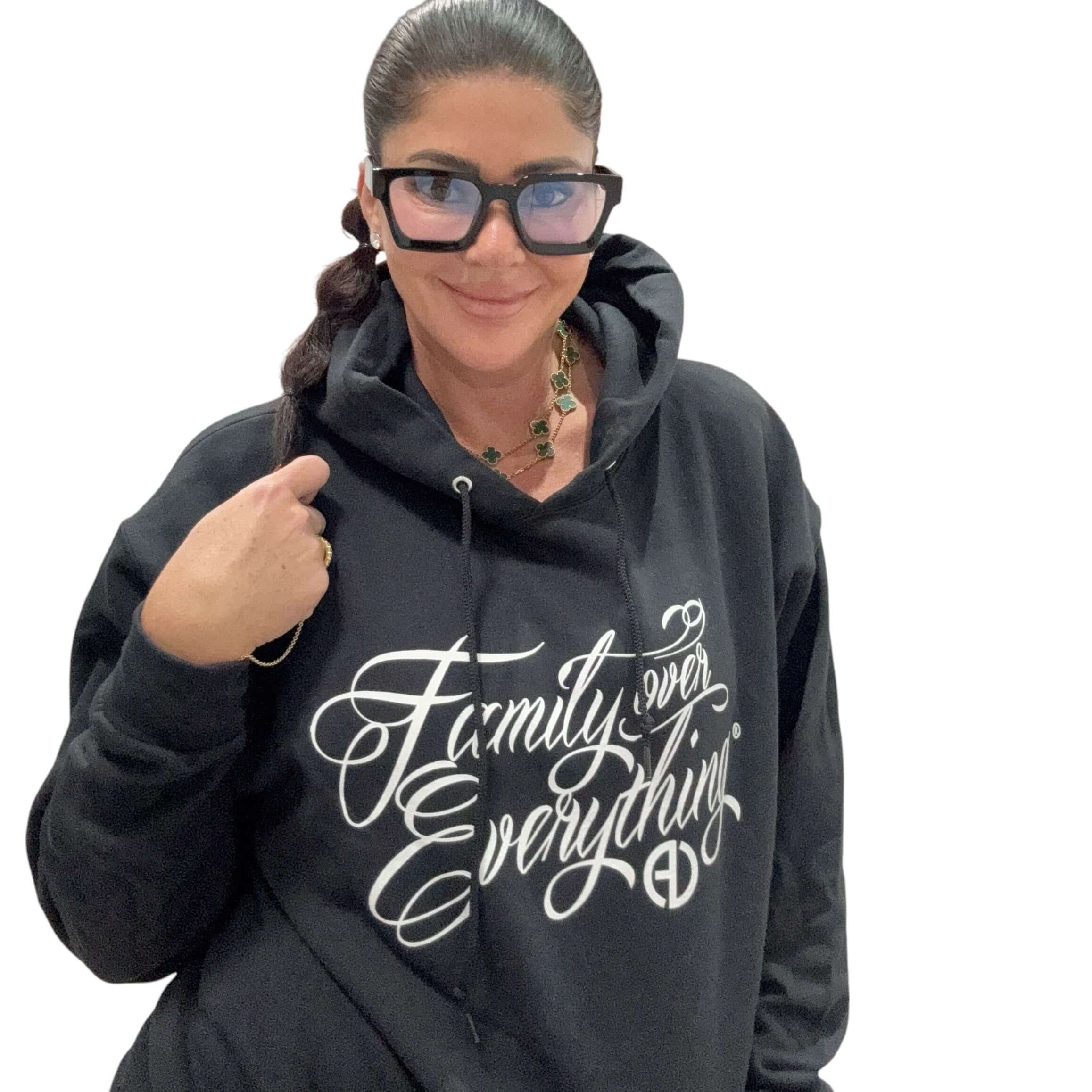 Family Over Everything® Hoodie - Black – Alicia DiMichele Boutique