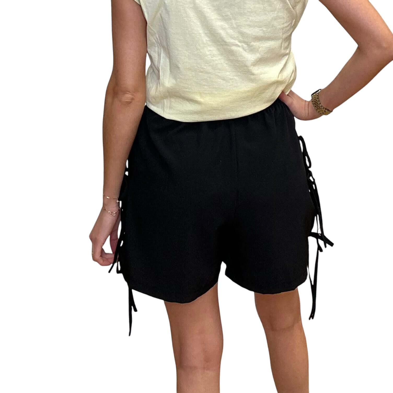 Side Tie Bow Shorts - Black – Alicia DiMichele Boutique