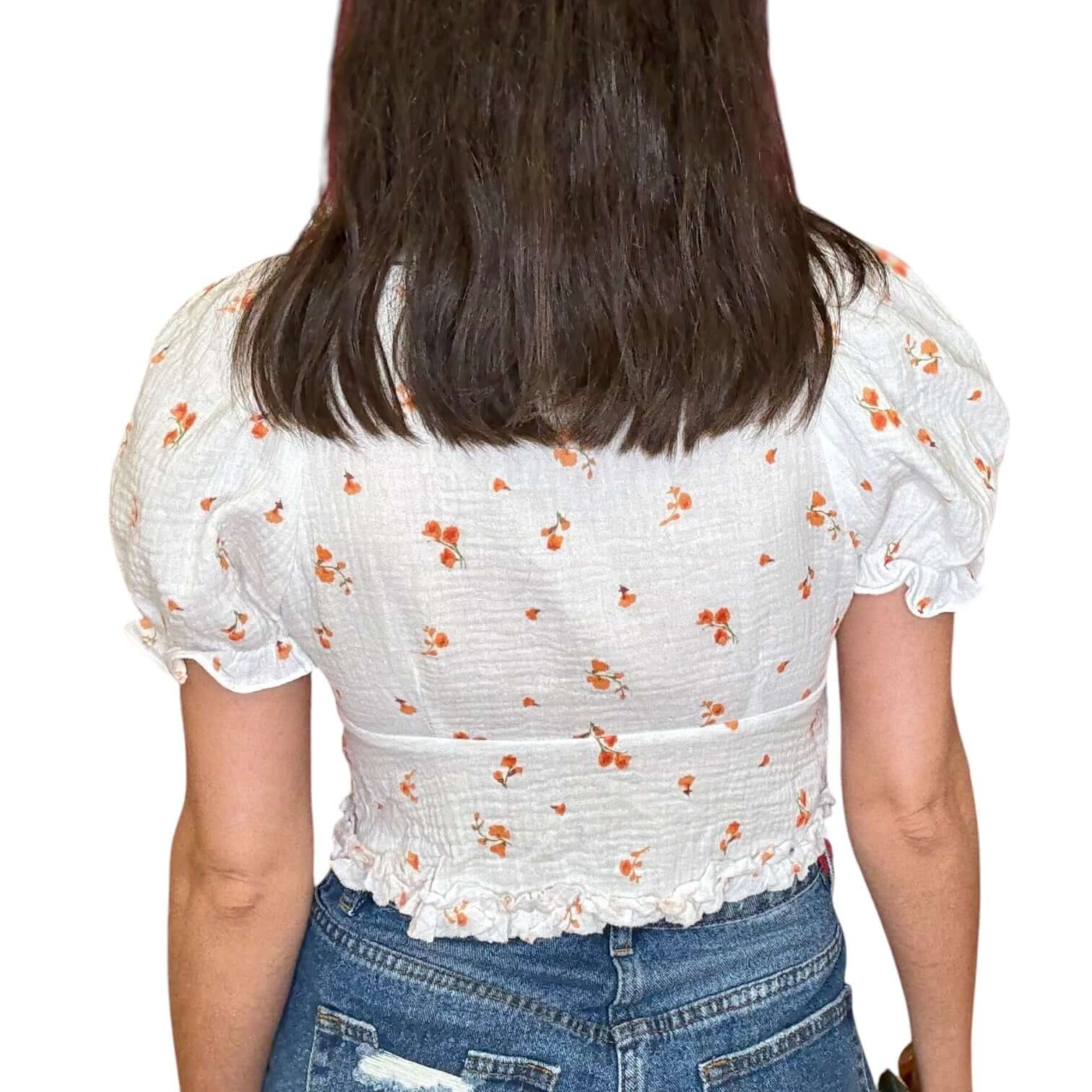 Peach Blossom Puff Sleeve Top – Alicia DiMichele Boutique