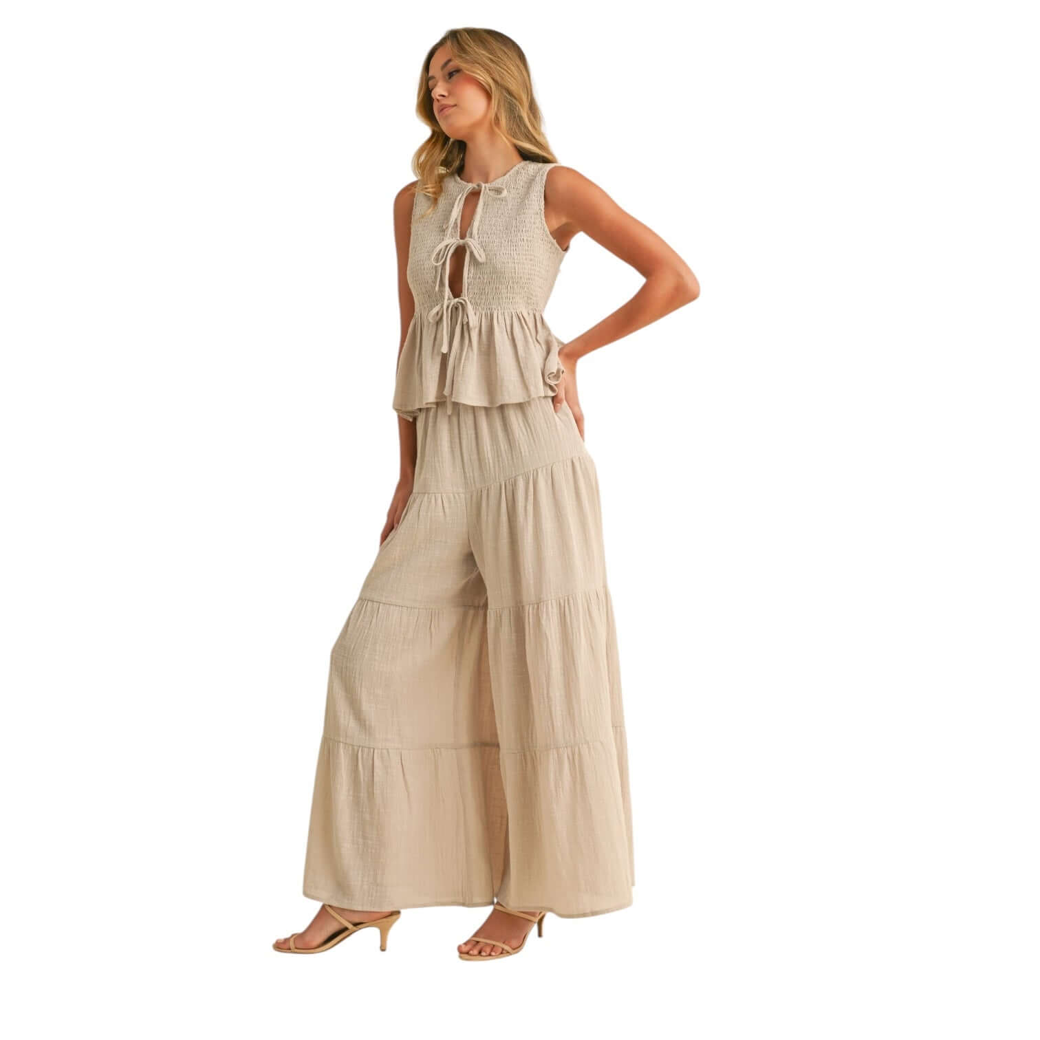 Sandswept Gauze Peplum Pant Set – Alicia DiMichele Boutique