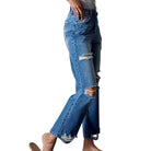 Destructed High-Rise Straight Jeans – Alicia DiMichele Boutique