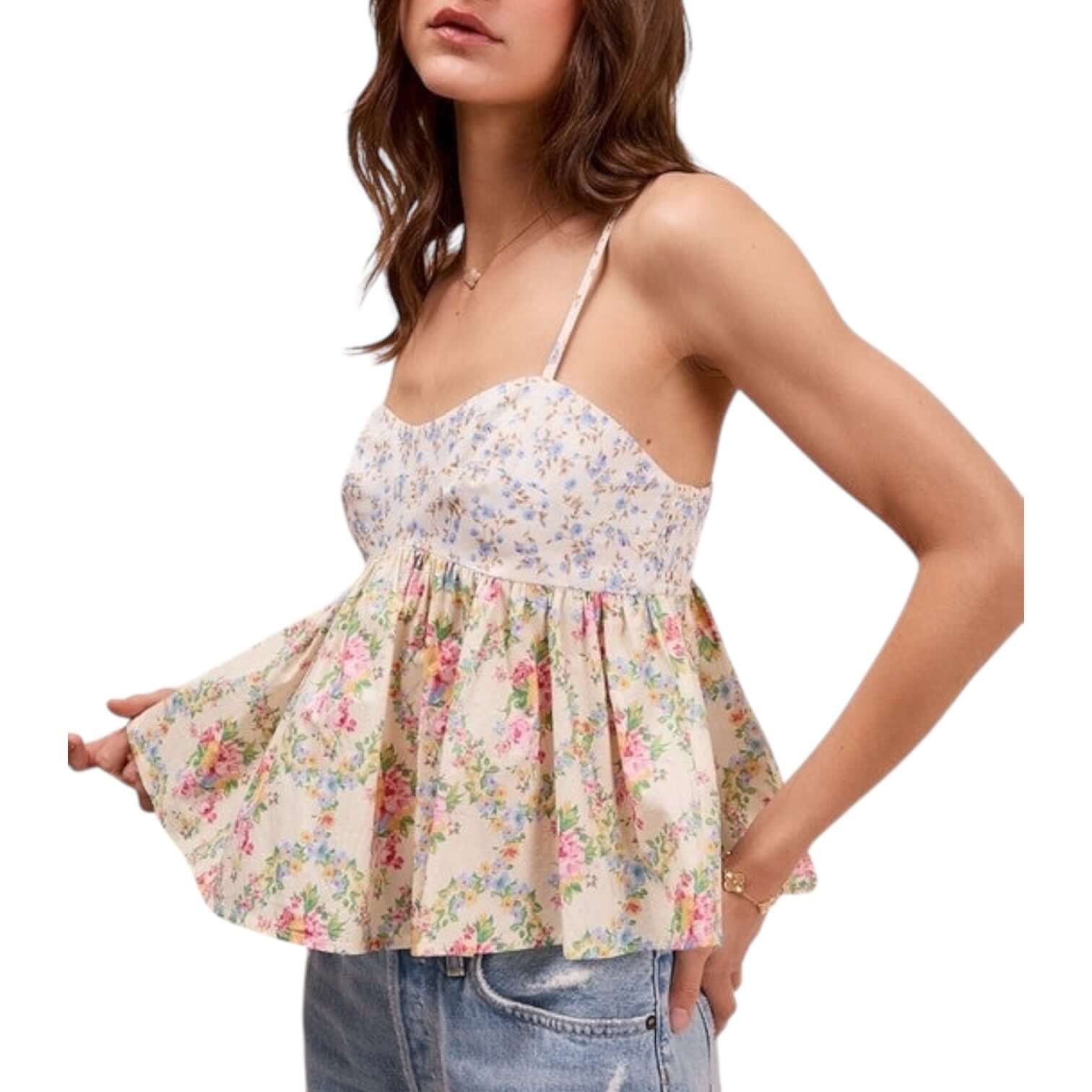 Peach Petals Peplum Top – Alicia DiMichele Boutique