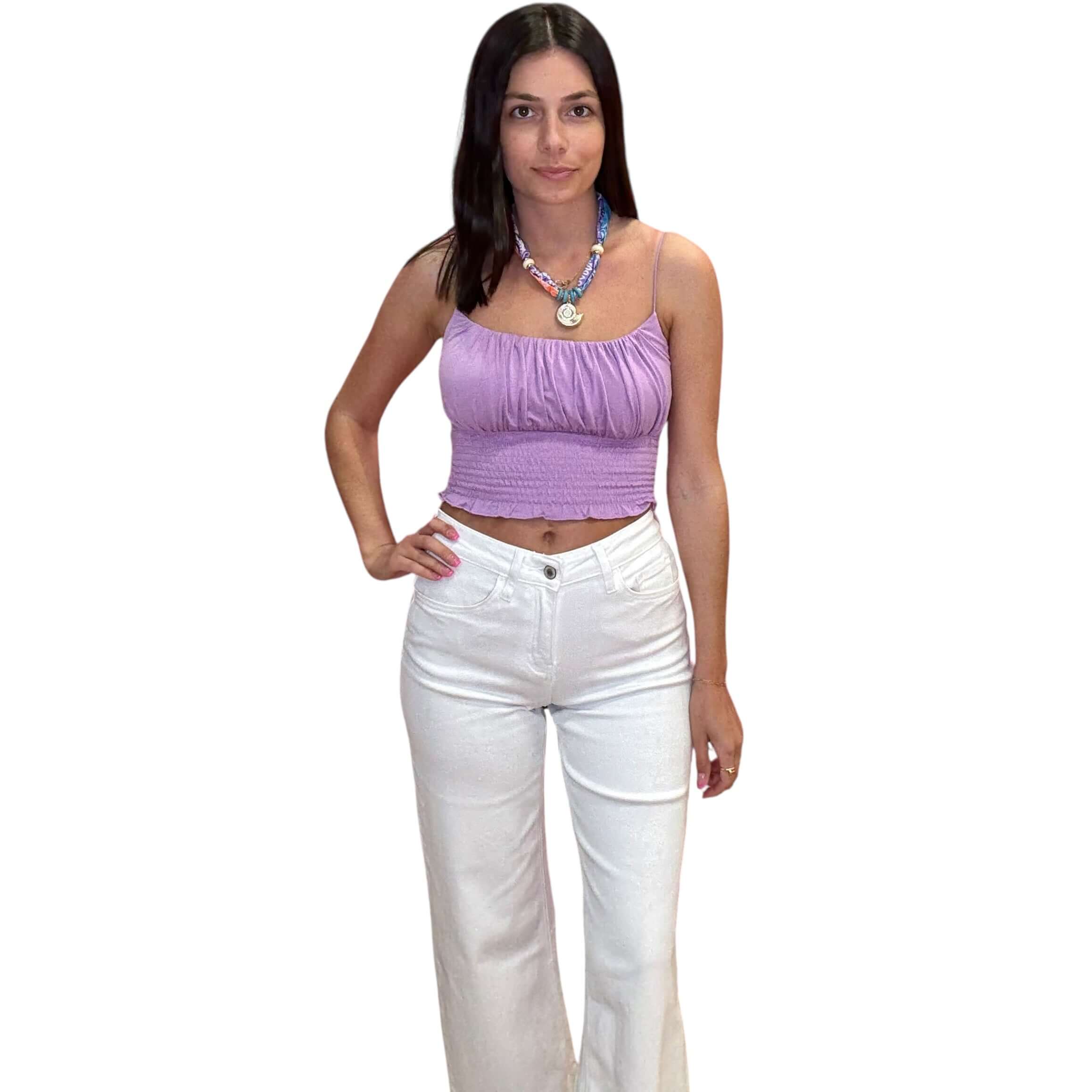 Lavender Wave Smocked Top – Alicia DiMichele Boutique