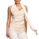 Champagne Luxe Scarf Top – Alicia DiMichele Boutique