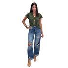 Dolman V Neck Tee - Hunter – Alicia DiMichele Boutique