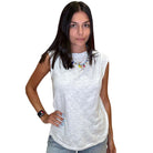 Shirred Mock Neck Tank - White – Alicia DiMichele Boutique