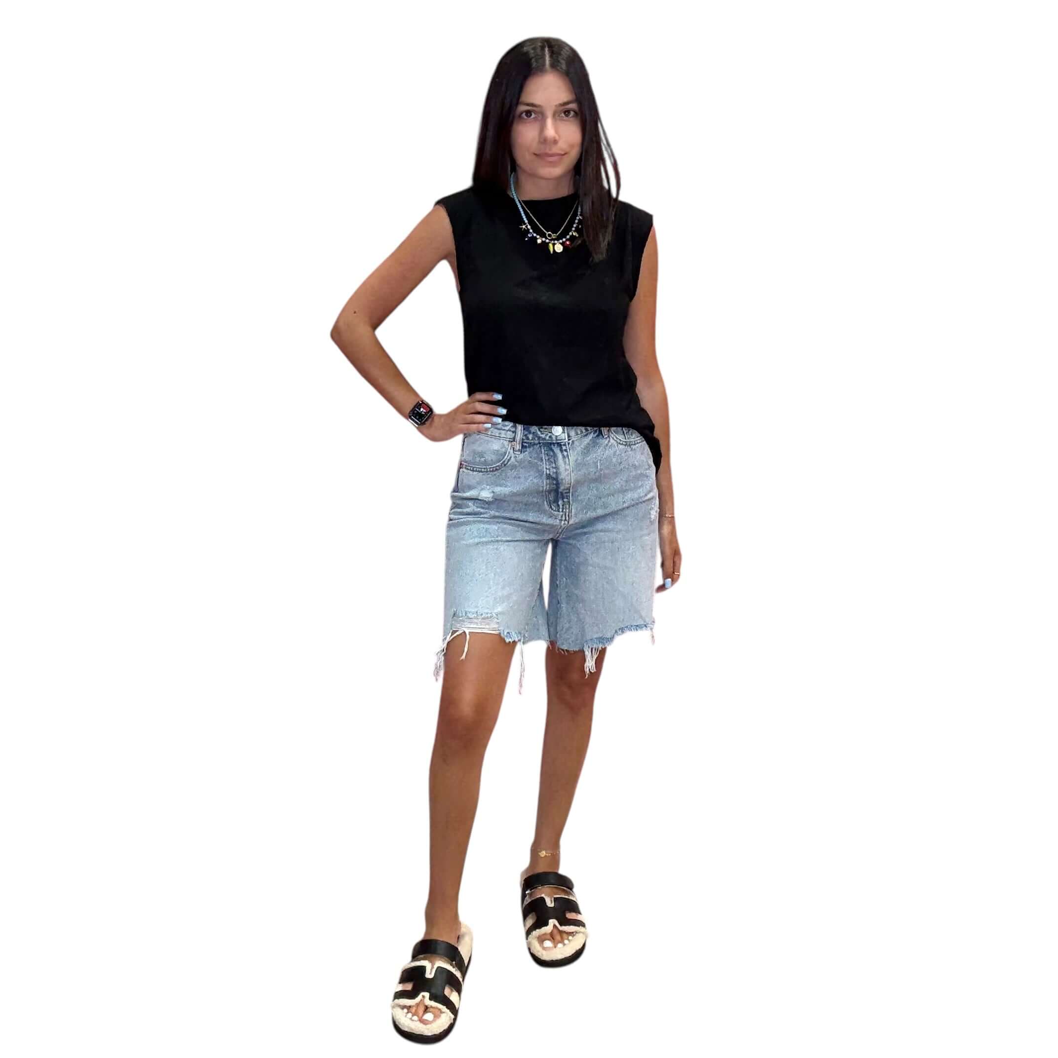 Shirred Mock Neck Tank - Black – Alicia DiMichele Boutique