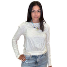 Long Sleeve Bubble Hem Top – Pearl – Alicia DiMichele Boutique