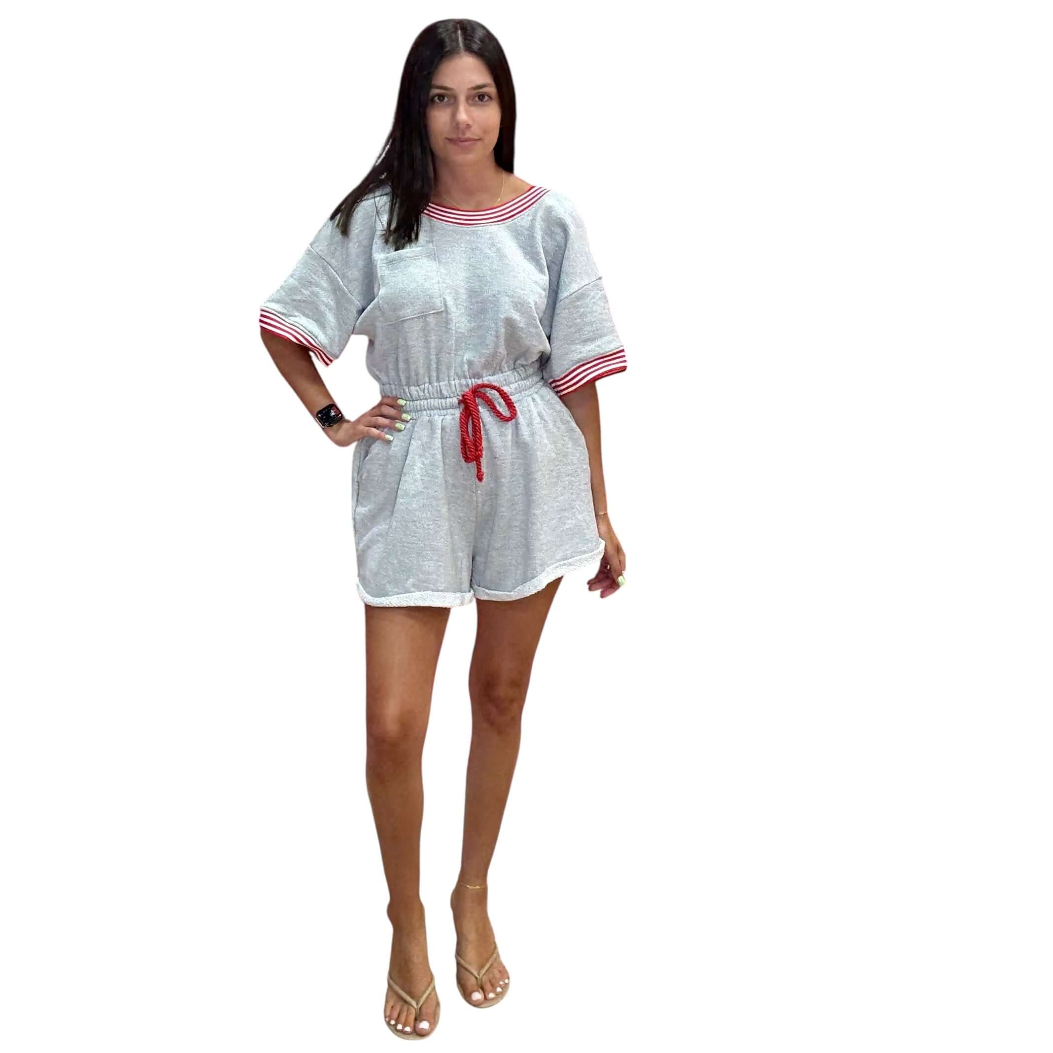 Heather Grey Terry Romper – Alicia DiMichele Boutique