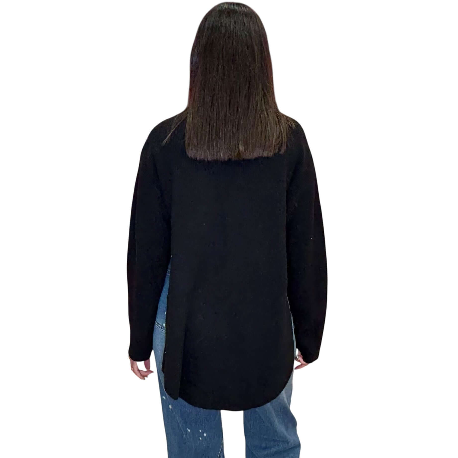 Black Chill Split Knit Sweater – Alicia DiMichele Boutique