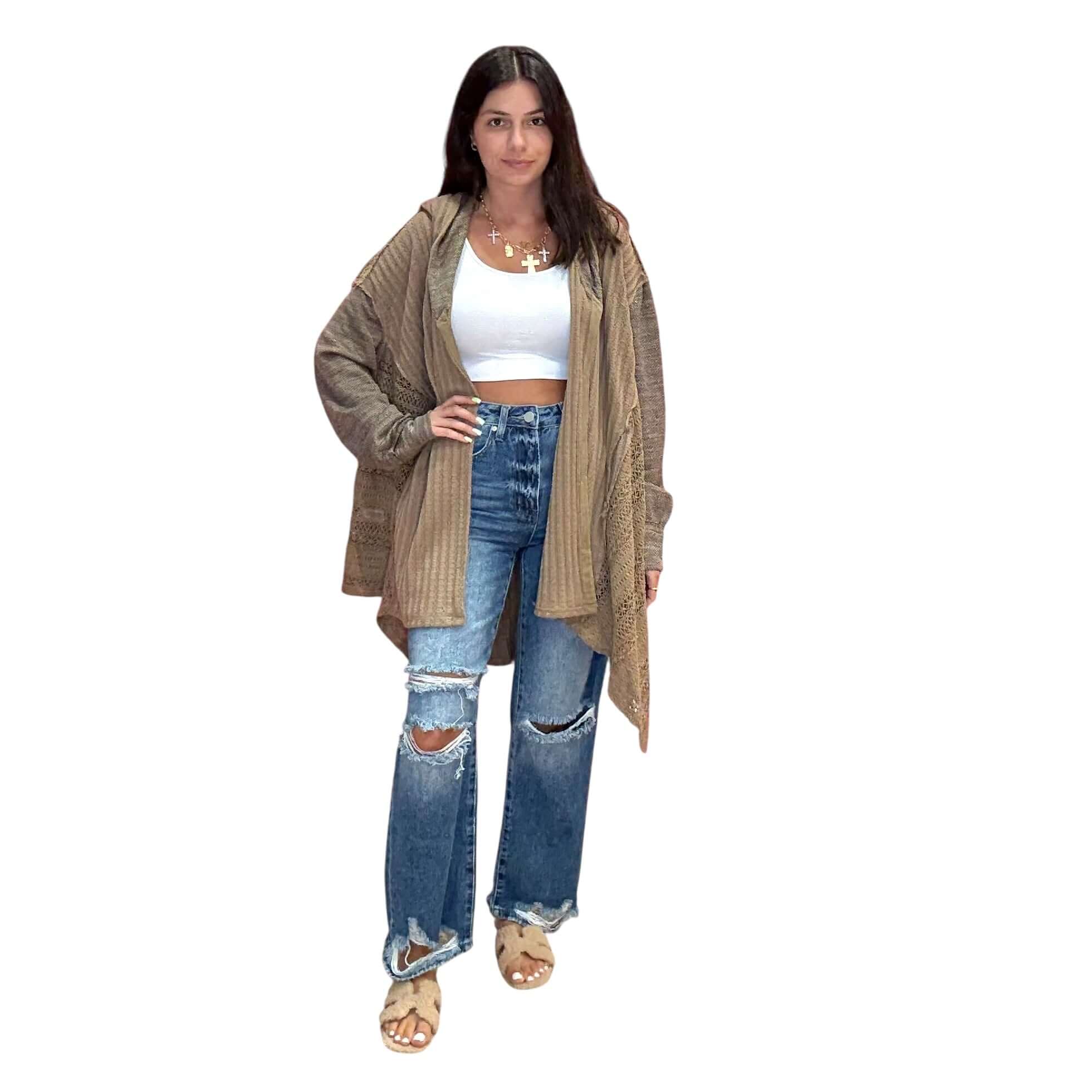 Coffee House Lace Hoodie Cardigan – Alicia DiMichele Boutique