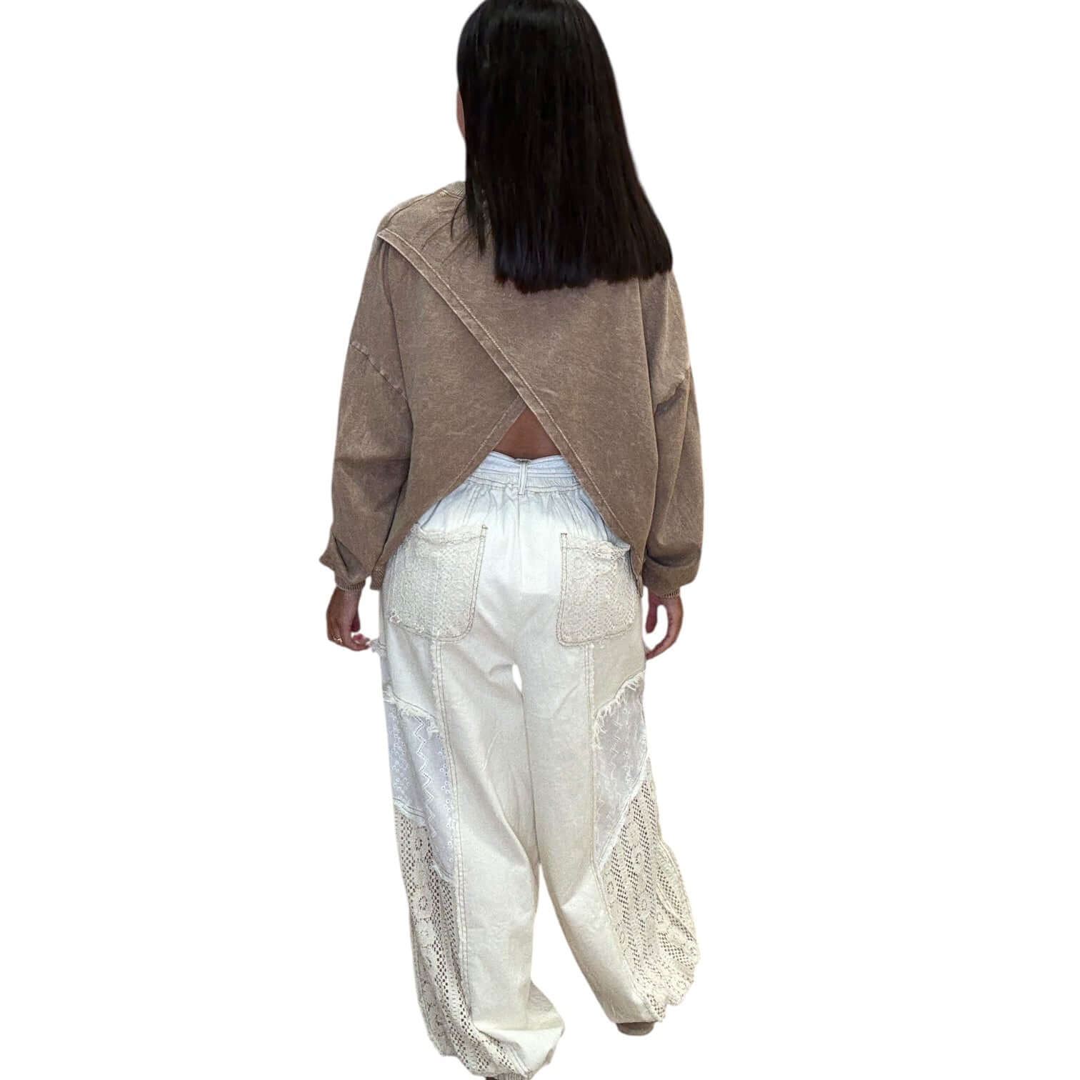 Mocha Open Back Terry Top – Alicia DiMichele Boutique