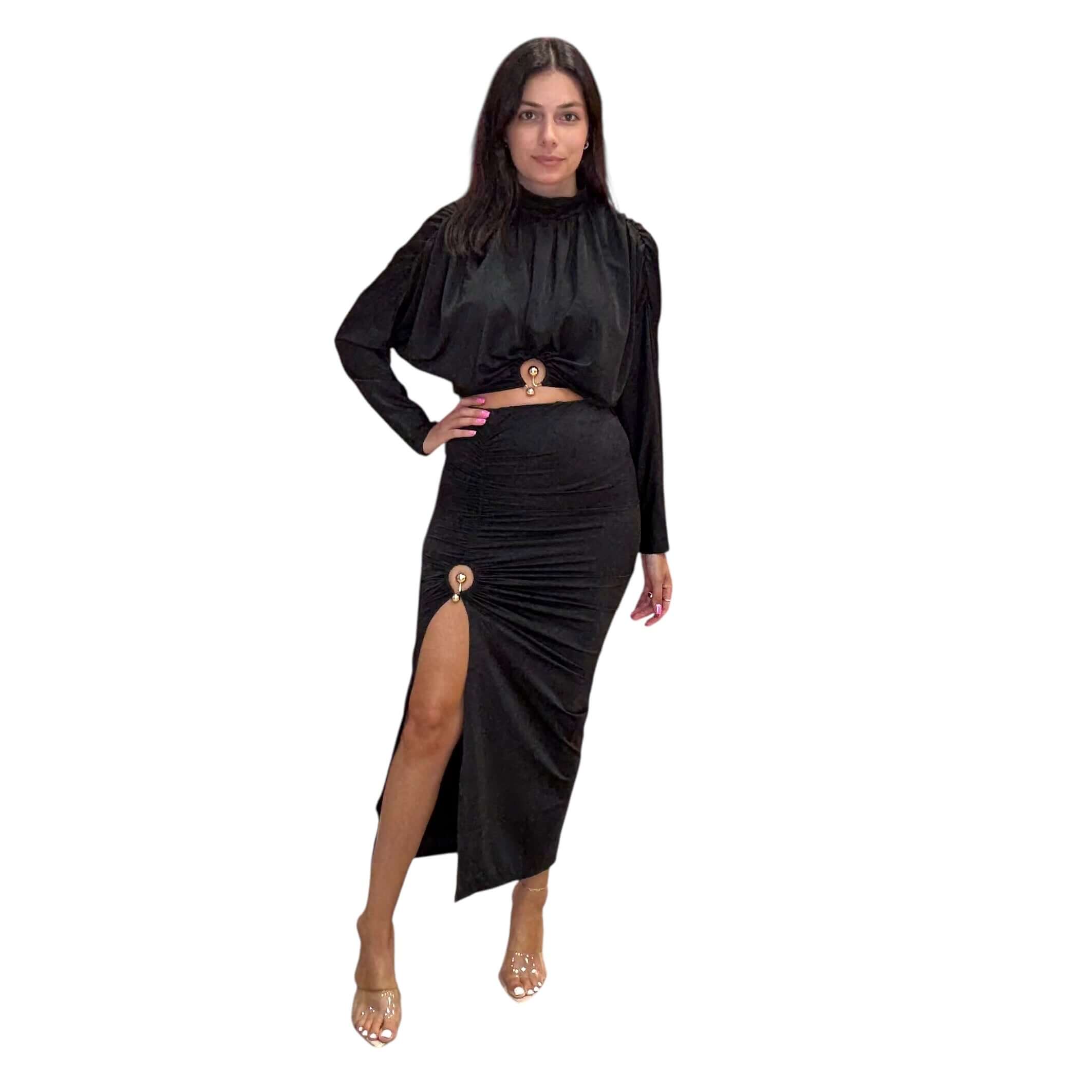 Midnight Ruched Skirt Set – Alicia DiMichele Boutique