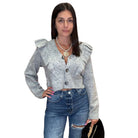 Grey Ruffled Knit Cardigan – Alicia DiMichele Boutique