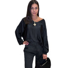 Black Italian Satin Blouse – Alicia DiMichele Boutique