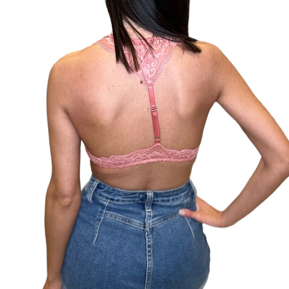 Lace Halter Bralette - Candy Apple – Alicia DiMichele Boutique