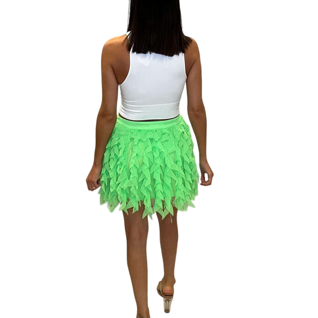 Amelia Frilly Mini Skirt - Neon Green – Alicia DiMichele Boutique