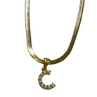 Pearl Letter Herringbone Necklace – Alicia DiMichele Boutique