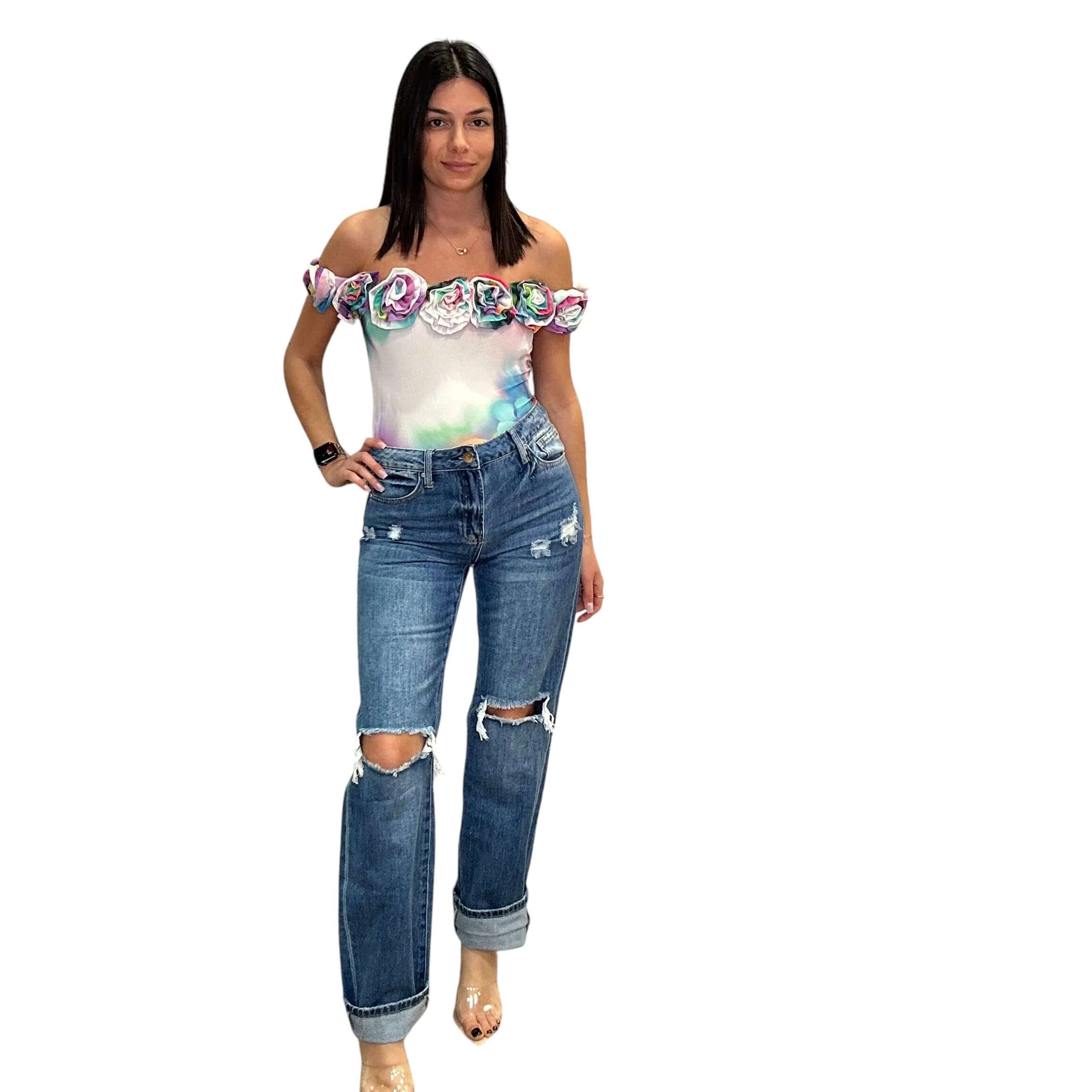 Rosette Bodysuit - Blur Pansy – Alicia DiMichele Boutique