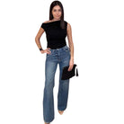 Asymmetric Sweater Top - Black – Alicia DiMichele Boutique
