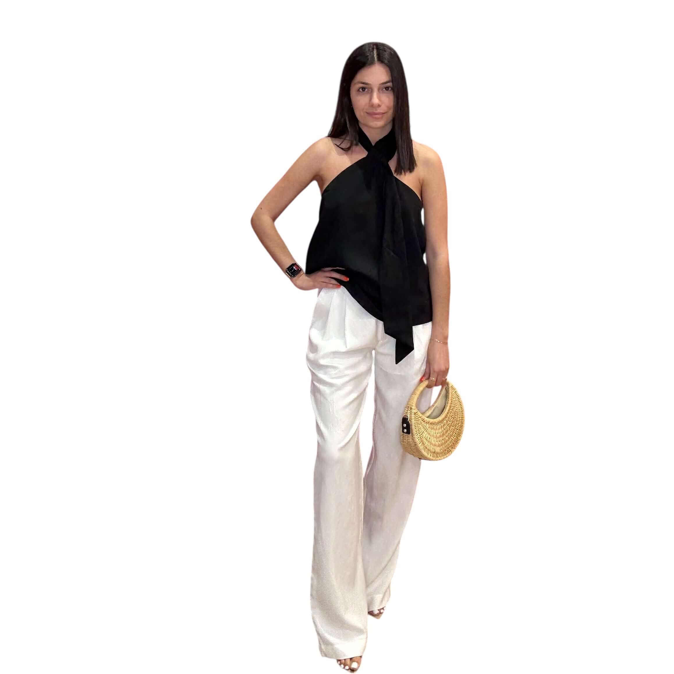 Twist Noir Halter Top – Alicia DiMichele Boutique