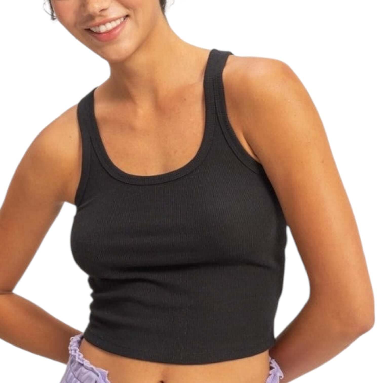 Black Scoop Ribbed Tank – Alicia DiMichele Boutique