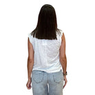 Shirred Mock Neck Tank - White – Alicia DiMichele Boutique